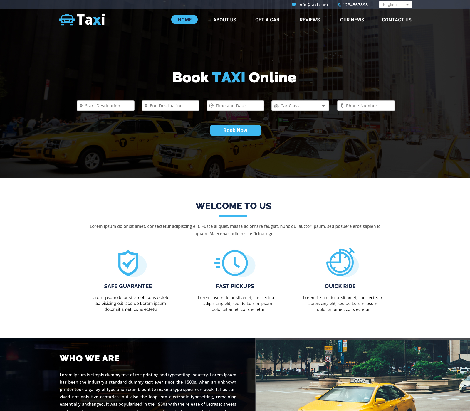 Taxi Booking Website
